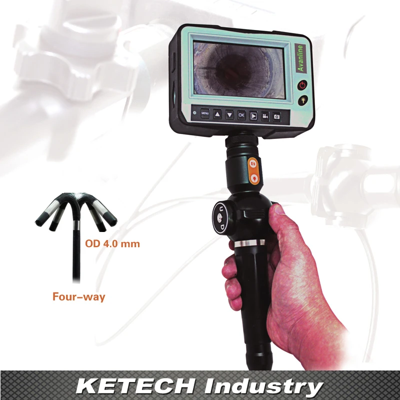 DR4540F 4.3''LCD Industry Video Snake Endoscope 4 Way Inspection Camera
