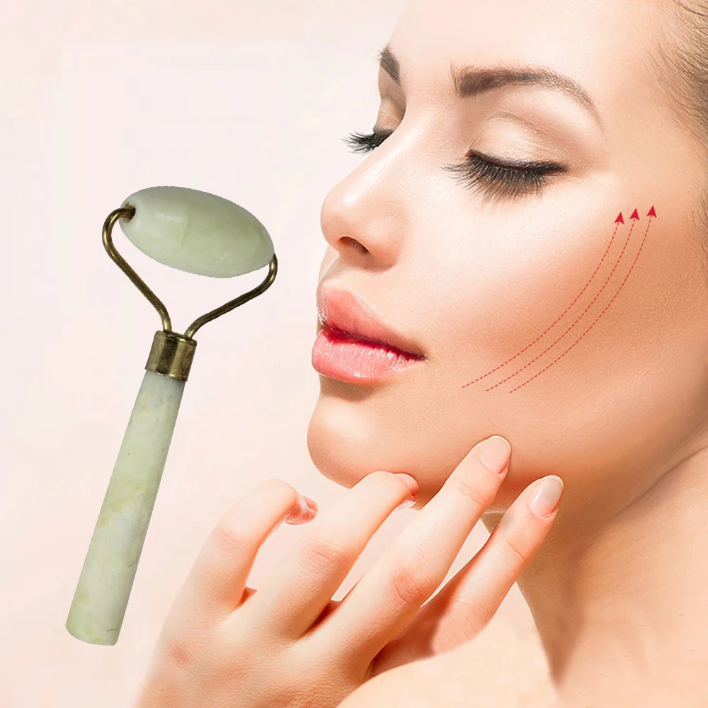 

Single head / double face face lift, weight loss massage roller, natural crystal quartz jade face beauty body health tool