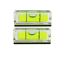 HACCURY 10*10*29 mm Square Spirit Level Bubble with Magnetic stripe Transparent or Green 1 Piece