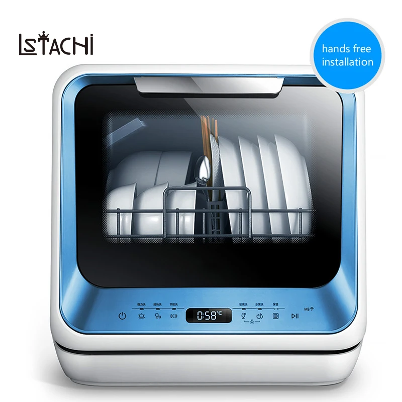 

LSTACHi Brand Free Standing Mini Countertop Electric Dish washer Hands Free Installation Automatic Dishwasher Machine for Dishes