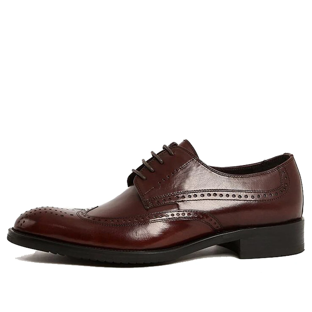 Sipriks/Мужская обувь с перфорацией типа «броги» из натуральной кожи; классическая деловая безопасная обувь для офиса; официальная обувь под смокинг; мужская обувь на плоской подошве;