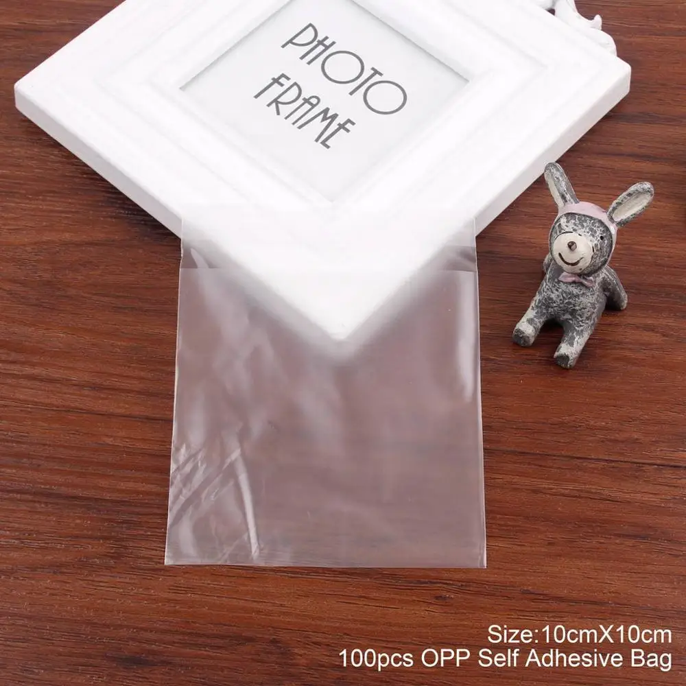 QIFU монстра целлофановые пакеты с клейкой небольшой пластиковый пакет прозрачный Opp мешок для печенья мешки для печенья, конфет на день рождения - Цвет: transparent bag 4