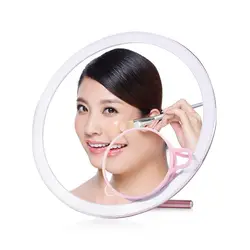 Перезаряжаемые портативный светодио дный led подсветкой Макияж Зеркало для женщин карман зеркала косметическое ручной 3X увеличительное