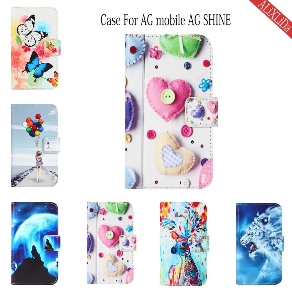 

Case For AG mobile AG SHINE Case Fashion Cartoon Pattern High Quality leather protective cover Mobile phone bag