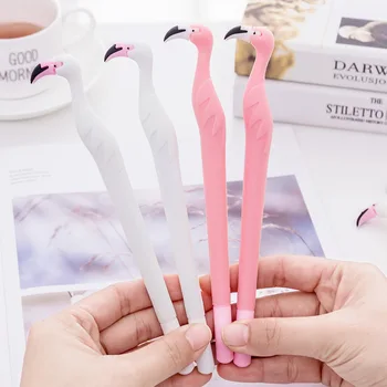 

1 Pcs Cute Flamingo Gel Pen Cartoon Student Kawaii Pens Black Ink