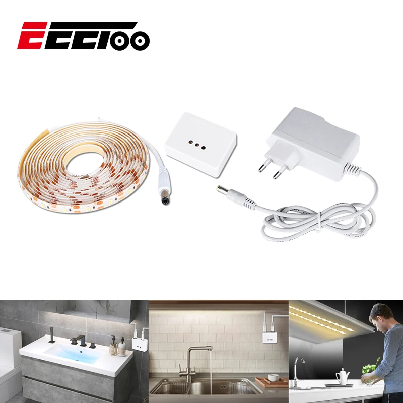 

EeeToo LED Strip Light DC 12V With Dimming Hand Sweep Sensor Switch 1M 2M 3M 4M 5M 2835 SMD LED Strip Tape Waterproof for Home