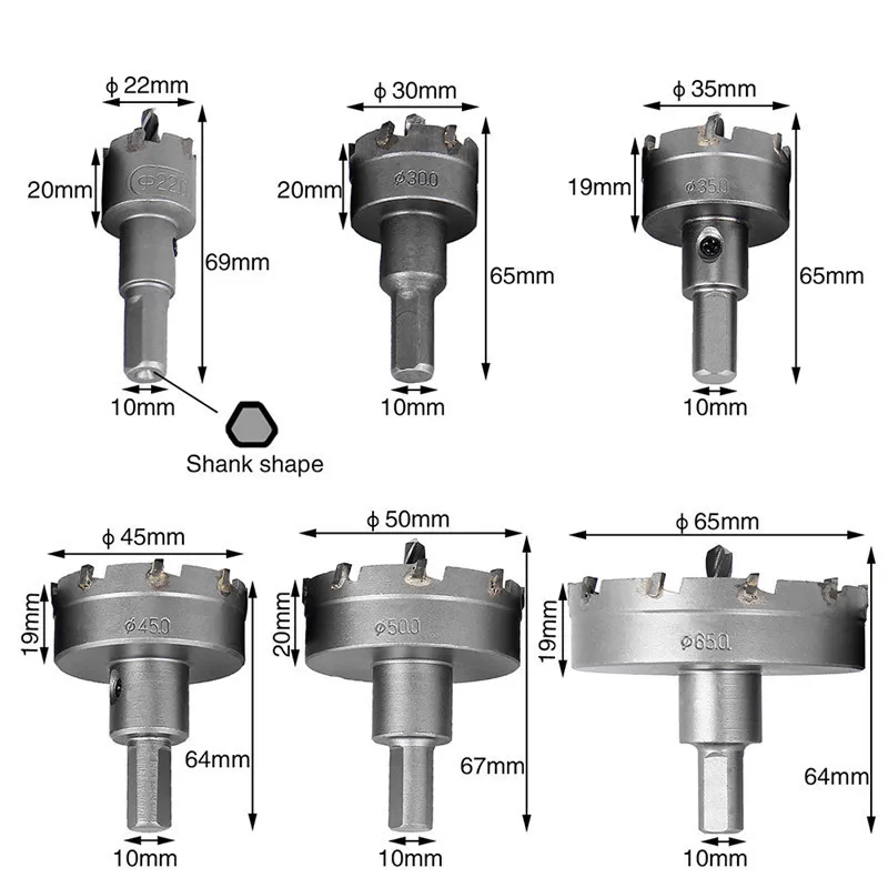 6 шт. HSS отверстие видел множество карбида TCT сверла отверстия резец для металла Нержавеющая сталь резец инструмент отверстие увидели