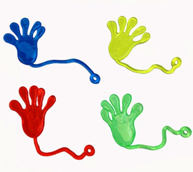 Sticky Hands Kids Party Favors Supplies Carnival Prize Assorted Colors Pinata Fillers Kids Funny Toys Random Color  10Pcs/lot