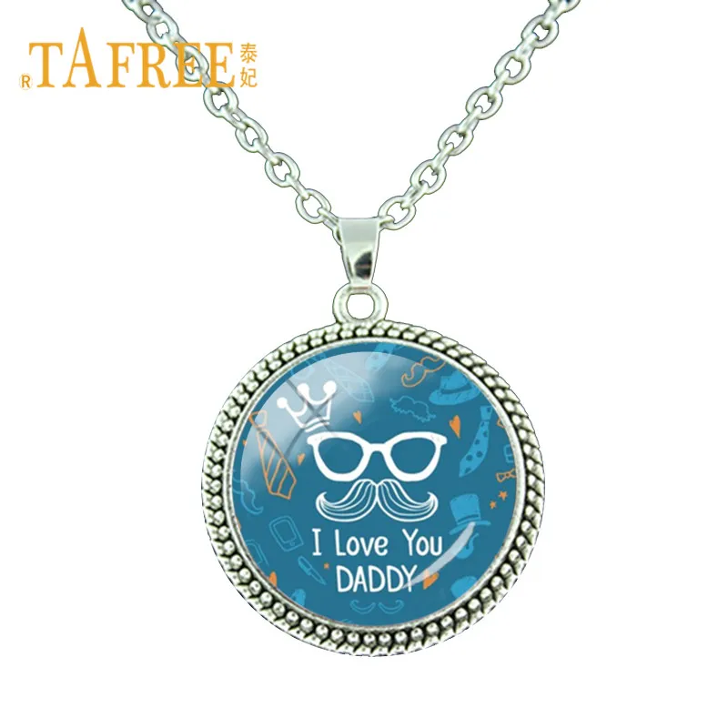 

TAFREE High Quality ' I Love Daddy' Pendant Necklace je t'aime papa Long Chain Necklace T-shirt Accessories Father's Gift CT511