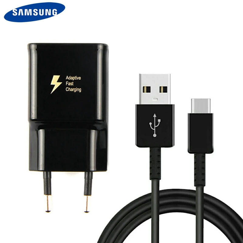 

Original Fast Charging Travel Wall Charger For Samsung Galaxy S8 G9500 S9 G9600 S10 Plus A8s SM-G8870 A70 A60 A6s Type-C Cable