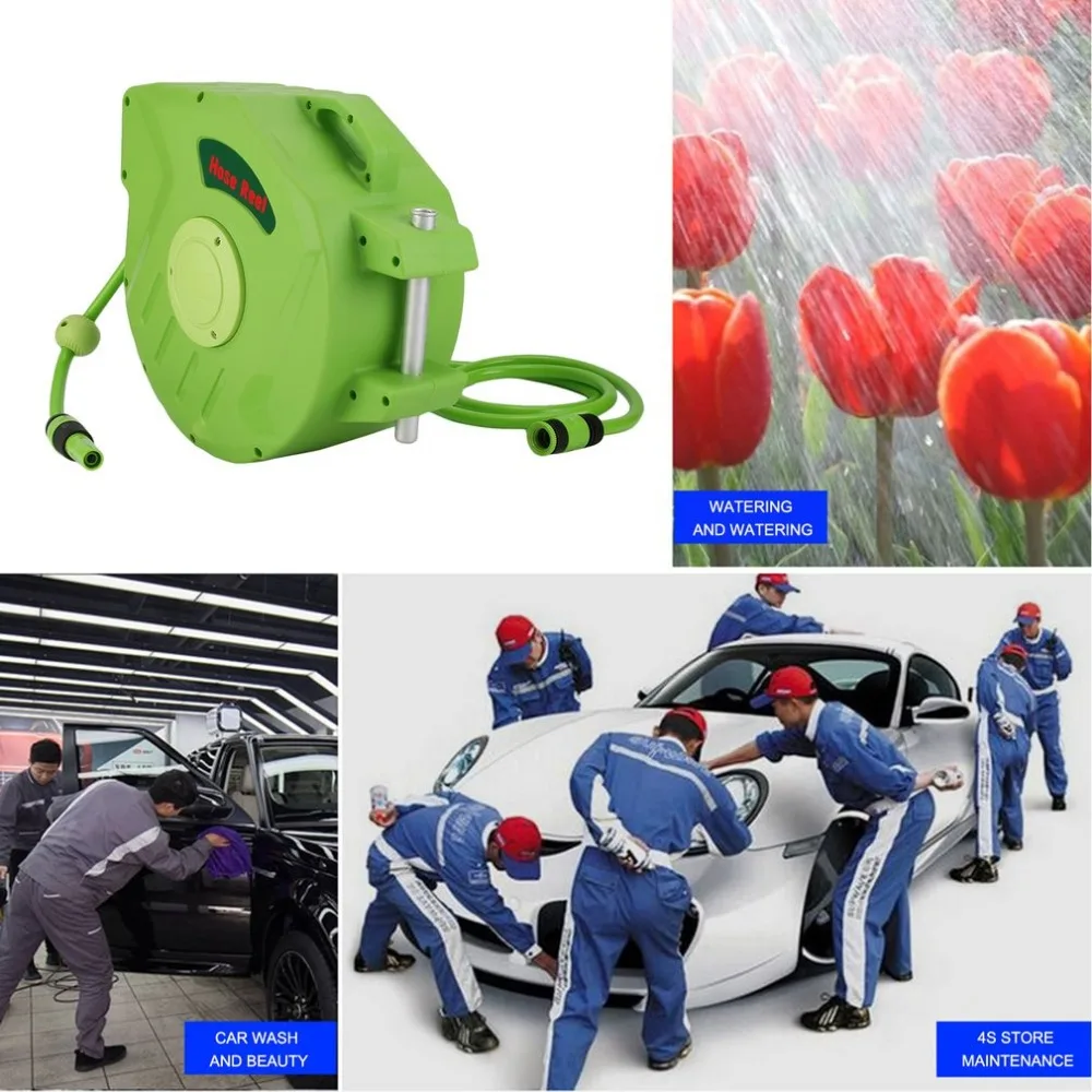 

Newest 20M+2M Automatic Retractable Air Compressor Water Drum Hose Reel Powerful Auto Rewind Garage Tool Car Washer