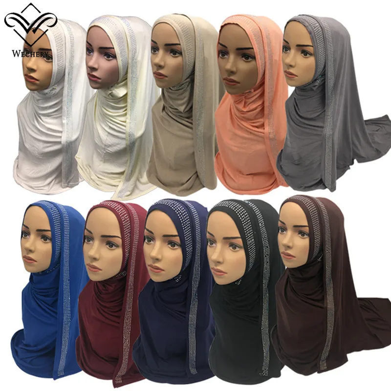 

Wechery Abaya's Hijab Scarf Turbantes Solid Cotton Quality Hijabs Long Length Instant Scarfs for Women Muslim Islamic Style