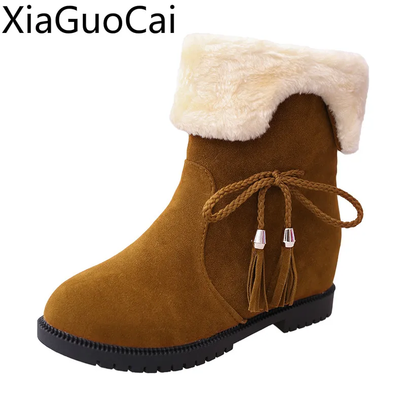 

Зимние новые женские сапоги для снежной погоды, короткие сапоги на платформе с бархатной подкладкой, теплые зимние сапоги на плоской подошве, студенческие сапоги для девочек