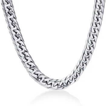 

ZORCVENS 8mm wide Men's Necklace 24inch Stianless Steel silver Color men Punk Cool chain necklace