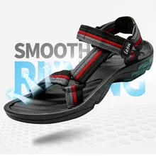 Новые кожаные сандалии на застежке-липучке мужские повседневные кроссовки для отдыха уличная пляжная обувь мужские летние сандалии для отдыха с пряжкой размер 45