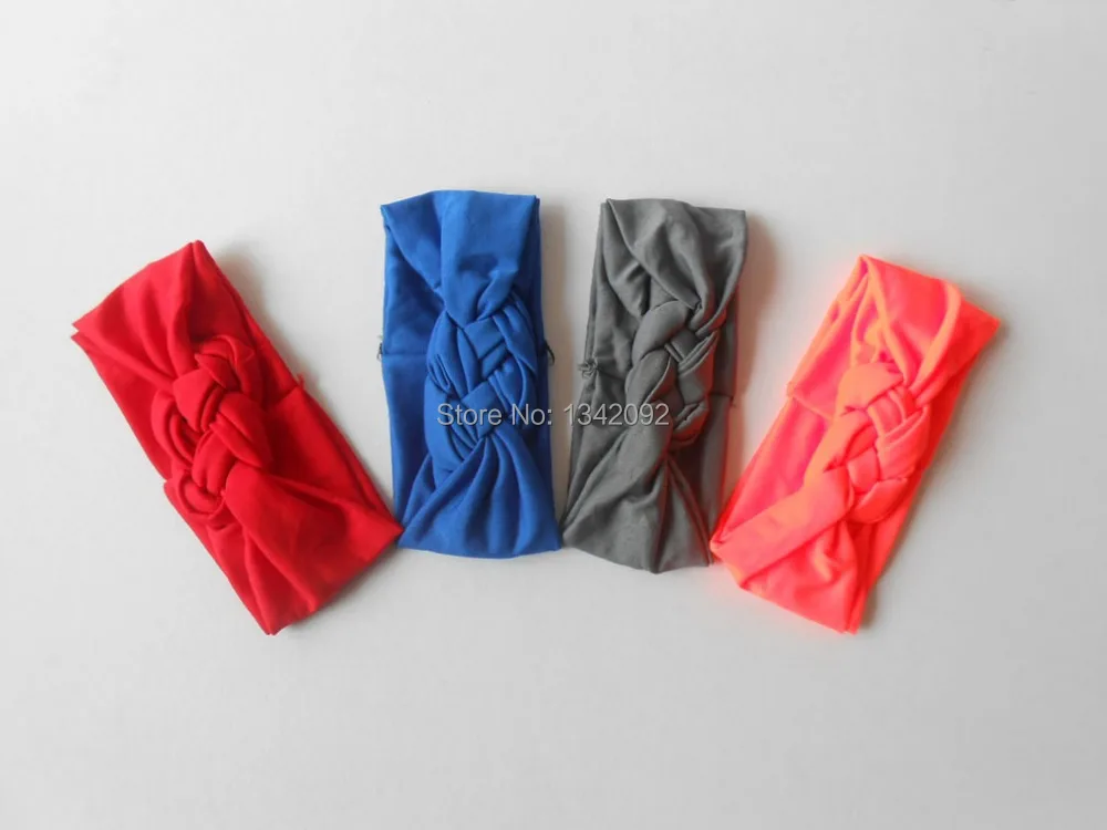 

20pcs/lot NEW Bohemian Twist Headband Solid Color Turban Bandana Hairband Mix Colors