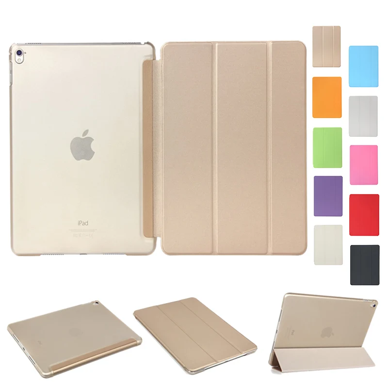 

Slim Lightweight Smart Shell Stand Case Cover for iPad Air 2 Flip Cover Translucent Air2 Back Protector Case Auto Wake Sleep