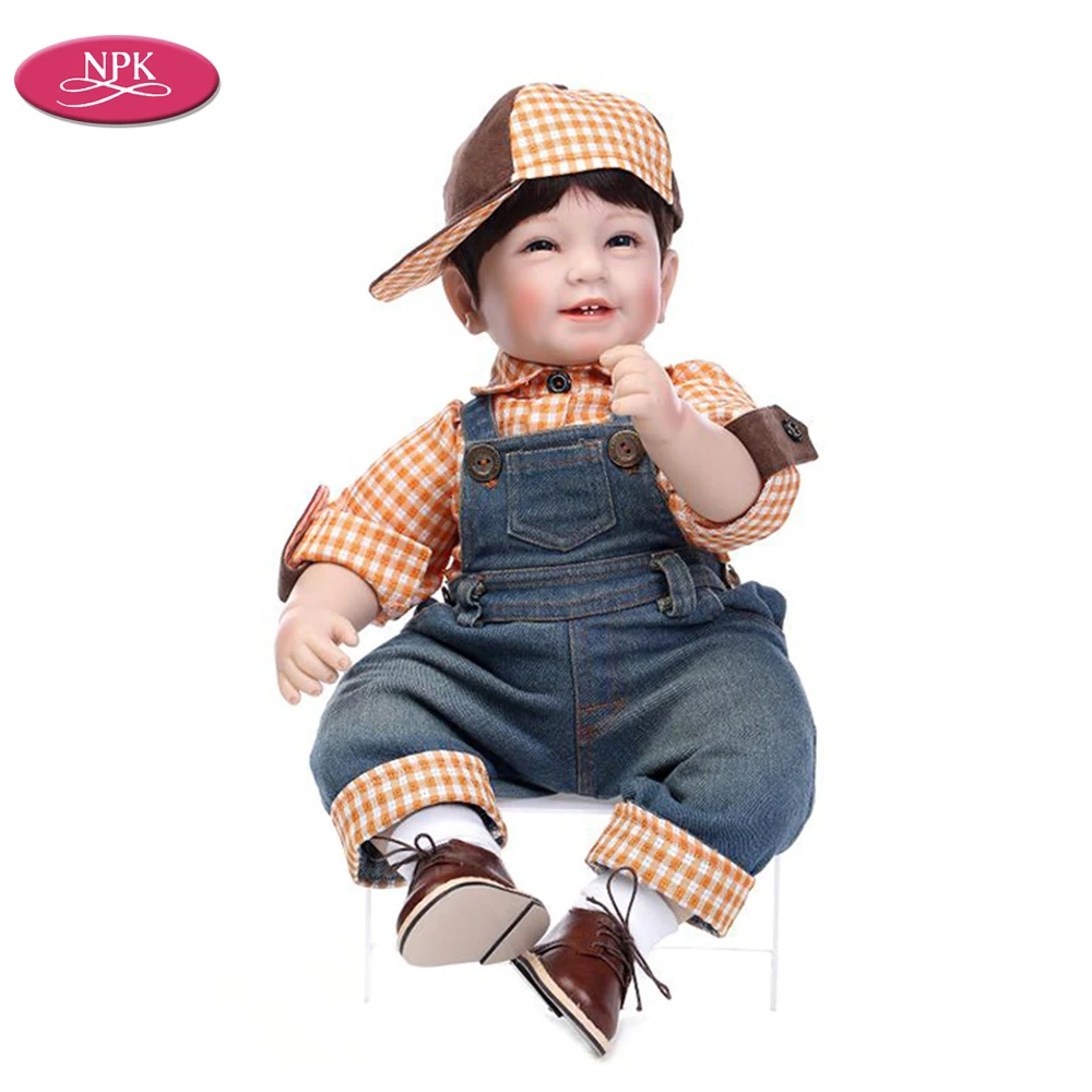 

Npk 55cm Silicone Reborn Baby Dolls Toy Lifelike Newborn Boys Real Touch Soft Body Kids Brinquedos Boneca Boy Girl Birthday Gift