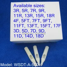 500 шт белый одноразовый стерильный набор для тату сопло круглый плоский алмаз U pick Размер питания WSDT-A-500