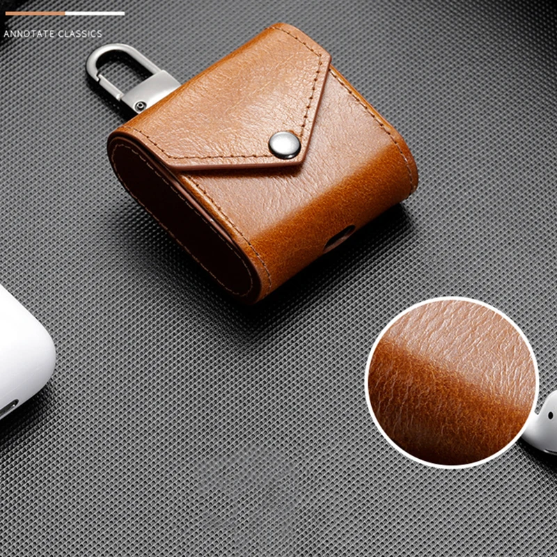 PU Leather Case For Airpods Business Luxury Cases For Air Pods Wireless Earpods Earphones For Apple Ear Pods Case With Strap (20)