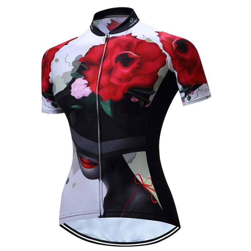 Pink Cycling Jersey Women Bike Top Shirt Summer Short Sleeve MTB Cycling Clothing Ropa Maillot Ciclismo Racing Bicycle Clothes