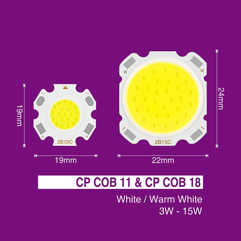 Светодиодный чип COB 15 Вт 12 Вт 10 Вт 7 Вт 5 Вт 3 Вт теплый белый холодный белый Высокая яркость люмен 11 мм 18 мм светодиодный чип-источник для точечного светильника
