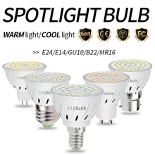 E27 Светодиодная лампа 220V Прожектор LED GU10 Кукурузная лампа E14 Точечная лампа MR16 Bombillas