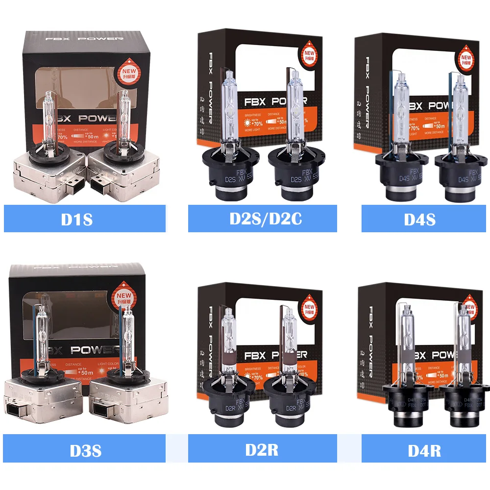 FBX 35 Вт HID лампы D1S D2S D3S D4S D2R D2C D4R 6500 к чистый белый Чрезвычайно яркий ксенон |