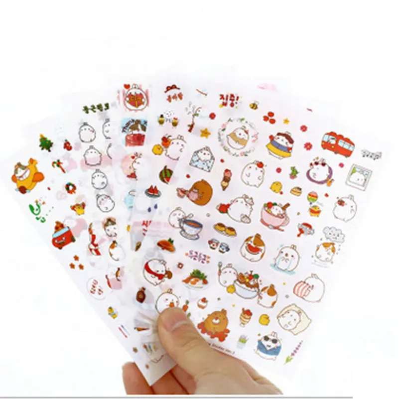 

6pcs/lot Mini Cute Stickers Toy for Notebook Cartoon Animals Sticker Toys for Children Gifts