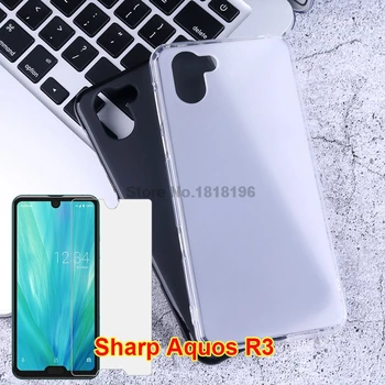 Перейти на Алиэкспресс и купить Защитная пленка для экрана для SHARP AQUOS R3, закаленное стекло, мягкая задняя крышка из ТПУ, чехол для телефона SHARP AQUOS R3 SH-04L 808SH, силиконовый чехол