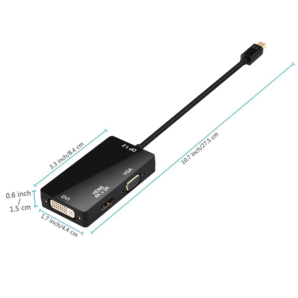 LiNKFOR Mini для Displayport Thunderbolt к HDMI DVI VGA кабель Адаптер DP V1.2 4K x 2K HDMI 1080p DVI 1920x1080 VGA конвертер