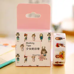 15 мм * 10 м Kawaii дневник девушки васи лента японский клейкой ленты Декоративные DIY Скрапбукинг канцелярия; школьные принадлежности