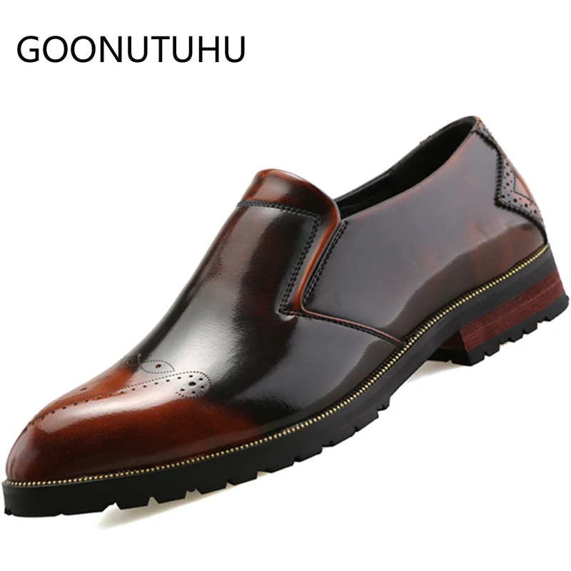 

Fashion men's shoes casual artificial leather loafers male party slip on shoe man nice comfortable brogue shoes for men hot sale