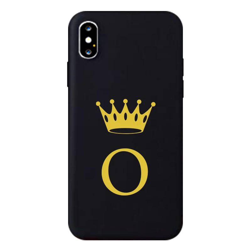 GYKZ Fashion Gold Crown Letter Couple Case For Huawei Mate 20 Pro P20 P30 Lite Black Silicone Soft Phone Cover For Samsung S8 S9