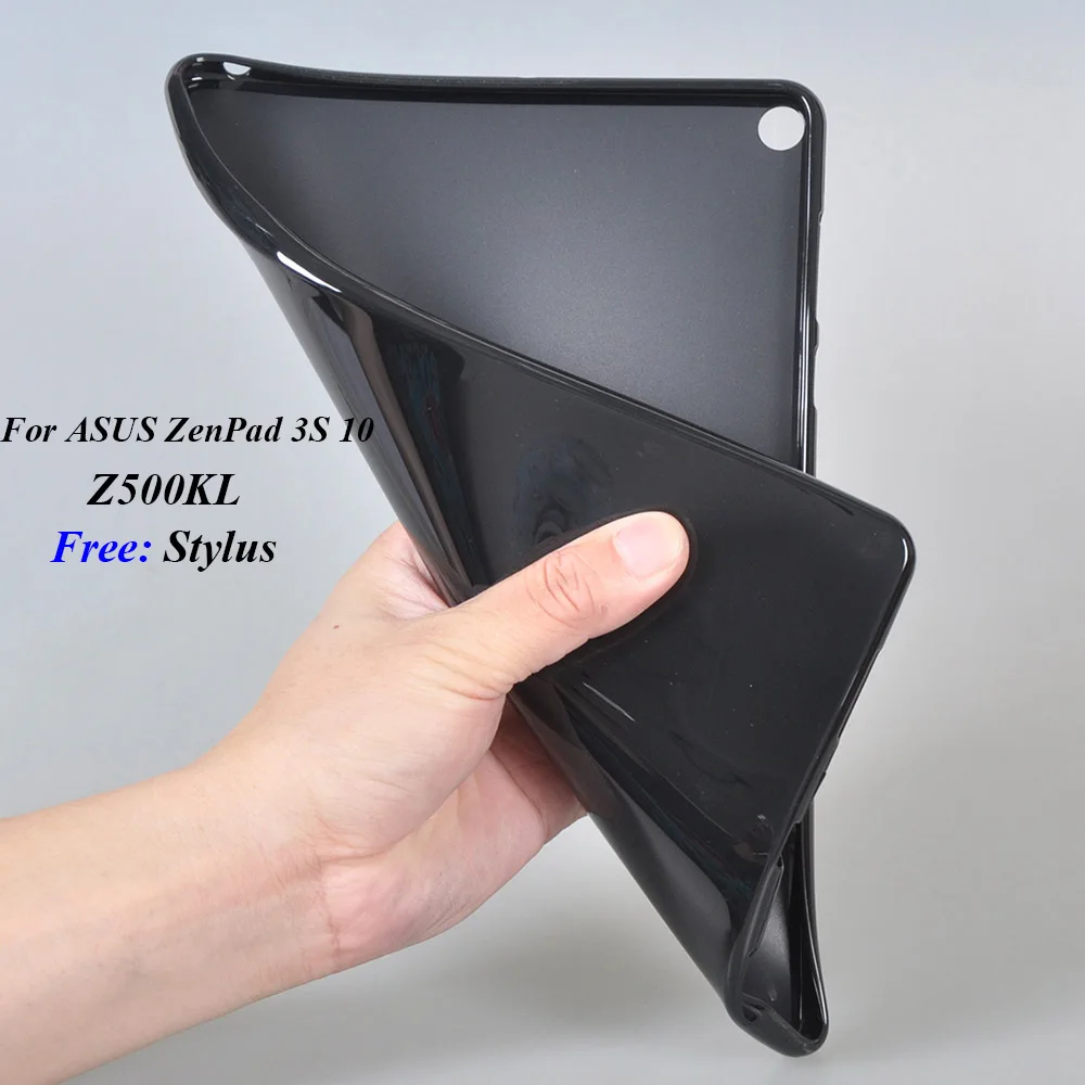 

For ASUS ZenPad 3S 10 Z500KL Cover Case Black Soft TPU Shell for ASUS ZenPad 10 Z500KL 9.7inch Tablet Case and Free Stylus