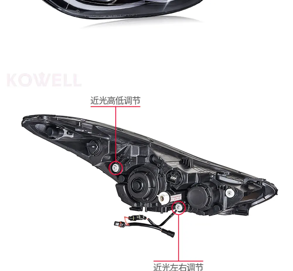 KOWELL автомобильный Стайлинг для 2012- фары для автомобиля Hyundai Elantra MD светодиодный фонарь DRL Q5 Bi Xenon объектив Высокий Низкий луч парковка противотуманная фара