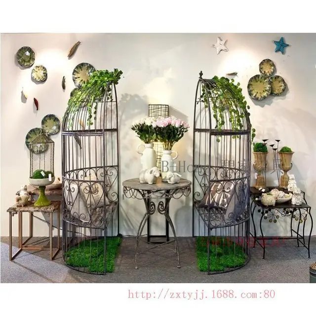 Iron Birdcage decorative outdoor coffee bar stool beach chair lounge