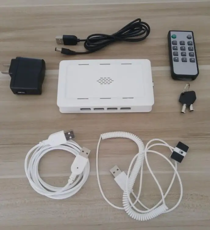 

8 port remote control laptop security diaplay alarms host system with 8 pcs security computer cables anti-theft for retail sales