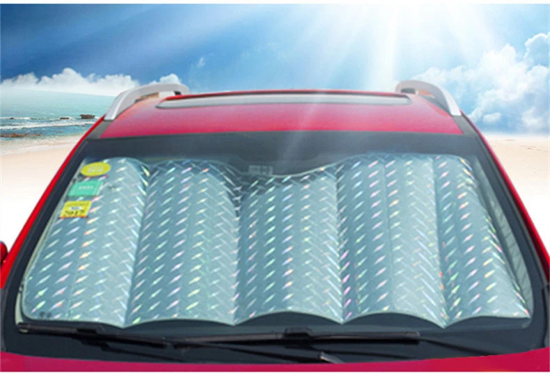 

Universal Laser Film Car Windshield Sunshade Interior UV Protection Foldable Visor Windscreen Front Cover Sunlight Block Y13