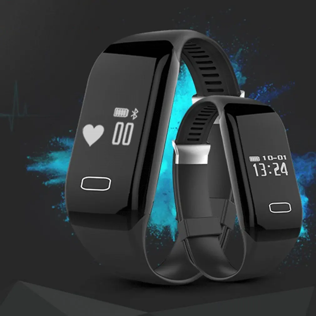 

0.66 Inch Display Men Women F1 Smart Wristband Real-Time Heart Rate Blood Pressure Pedometer Smartband Health Tracker