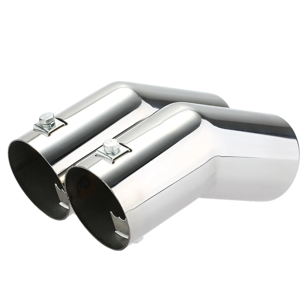 Dual Pipes Stainless Steel Exhaust Tail Pipes Muffler Tips for VW Golf 4 Bora Jetta Car Accessories Car Styling