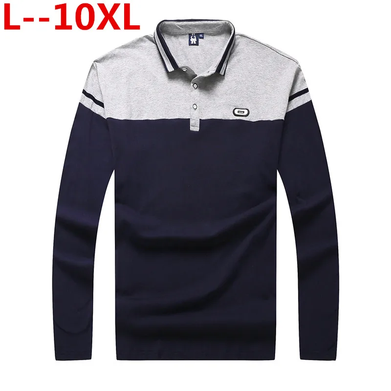 1 10XL 8XL 6XL новые поло рубашка мужская Для мужчин, модная блуза с воротником, рубашки для мальчиков с длинным рукавом Повседневное Camisetas Masculinas размера плюс футболки-Поло кофты - Цвет: 1
