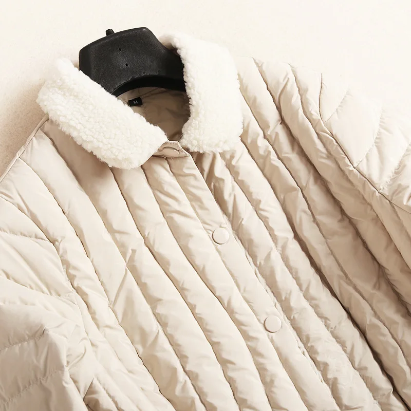 Des Survêtement Nouvelle Solide Revers À Bas Longues Le Femmes Lâche 2018 Veste Manches Beige D'hiver Vers Couleur Manteau noir Mode Mince BFnCxg