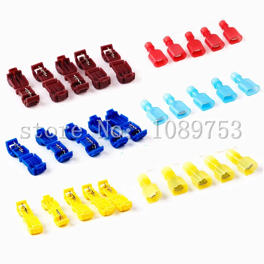 

120PCS T-Tap/Male Insulated Wire Terminal Connector Combo 14-16 10-12 18-22 AWG