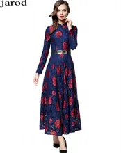 2017 HIGH Quality Autumn Winter Womens retro single breasted Lace font b Dress b font Long