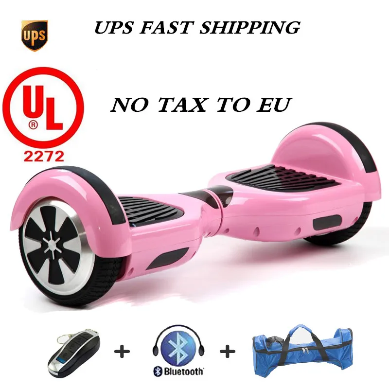 

Bag + Pink UL 2272 Certified Bluetooth Self-Balancing Electric Scooter Hoverboard Skateboard Speaker LED Marquee (WHEELS-UC6.5-P
