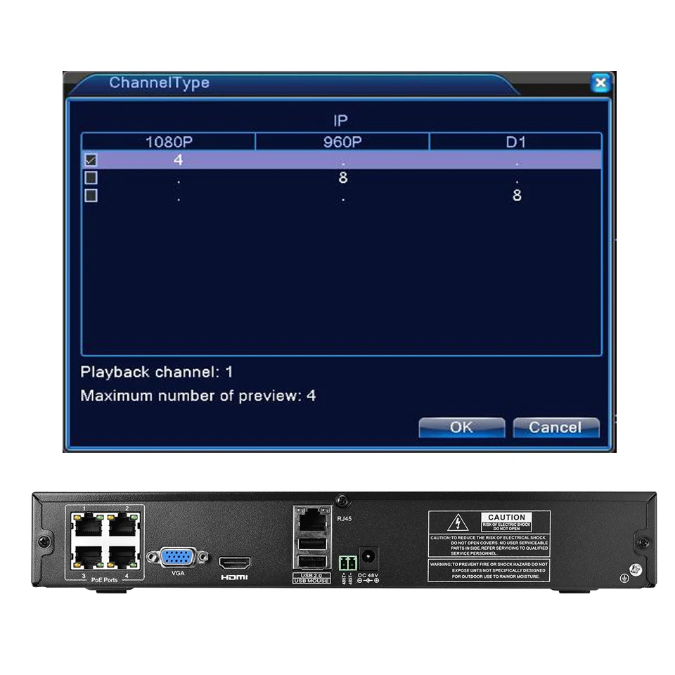 Сетевой видеорегистратор FULL HD 48 В 4 канала 1080P IEEE802.3af|cctv bracket|cctv security camera testercctv lens |