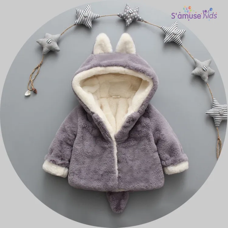 Newborn Baby Girls Clothes Winter Jackets Warm Faux Fur Fleece Coat