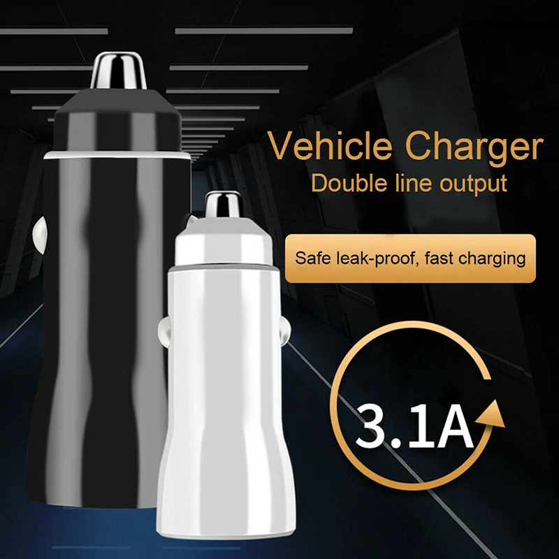 العالمي 5 V 3.1A QC3.0 سريع الشحن السريع المزدوج 2 منفذ USB للسيارة مهايئ شاحن لهواوي P30 P20 برو لايت اللوحي شاحن سيارة