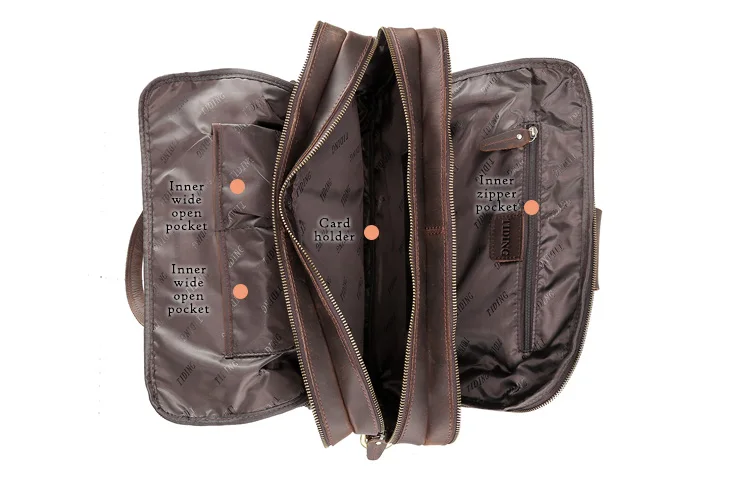 Tiding для мужчин кожа путешествия Мужские портфели 15,6 "ноутбук на тележке чехол Сумка Tote сумка с задней ремень 1305